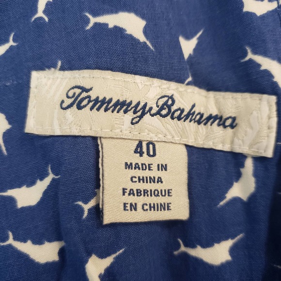 Tommy Bahama Bermuda Shorts Mens Size 40 Flat Front Linen Blue - Picture 6 of 6